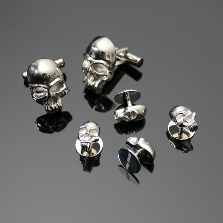 'Nosferatu' Skull Cufflinks & Shirt Buttons