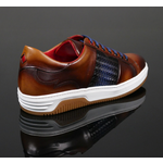 Apollo L149 'Daytona' - Vintage Tan & Navy Woven Leather Sneaker