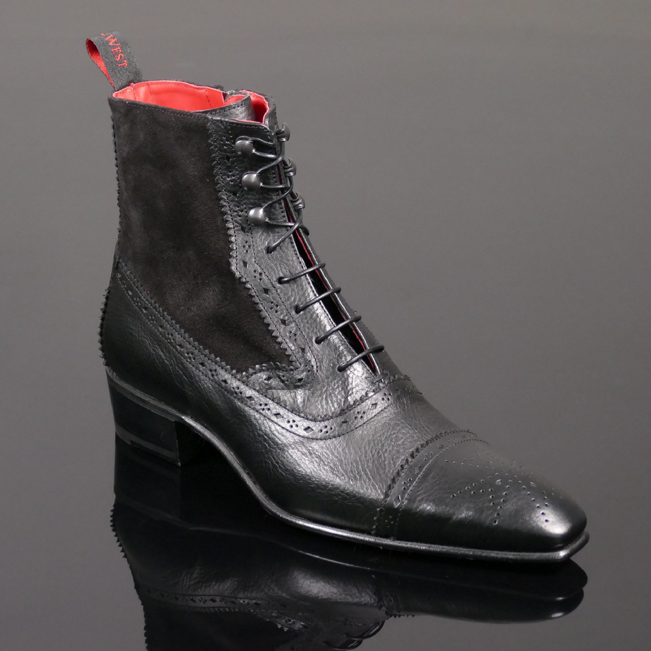 Bailey ‘Donovan’ - Falcon Black Lace-Up Balmoral Boot