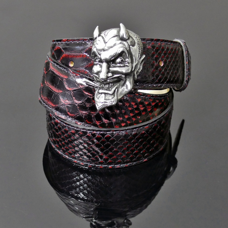 Decadent belt - 'My Lucky' Black and Red Diablo Snake