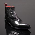 Lugosi ‘Dracul’ - Black Croc coach stud Spat Boot