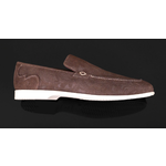 Martini L122 'Casablanca' - Petunia Brown Floral Embossed Suede Loafer