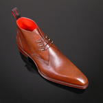 Moon 'Jaws' - Cognac Brown Grain Leather Goodyear Welted Chukka Boot