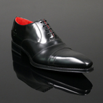 Moon 'Melrose' - Black polish Toe cap Oxford