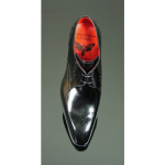 Moon 'Merlin' - Black polished leather lace up Gibson