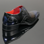 Moon 'Merlin' - Shade Blue polished leather lace up Gibson