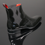 Moon 'Venus' - Black polish Chevron Toe Chelsea boot