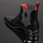 Moon 'Venus' - Black polish Chevron Toe Chelsea boot