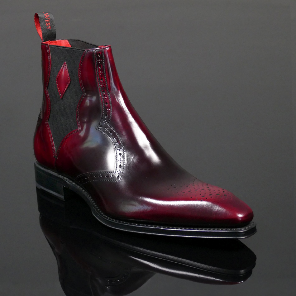 Moon 'Venus' - Bordo Fume Chevron Toe Chelsea boot
