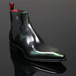 Moon 'Venus' - Shade Green Chevron Toe Chelsea boot