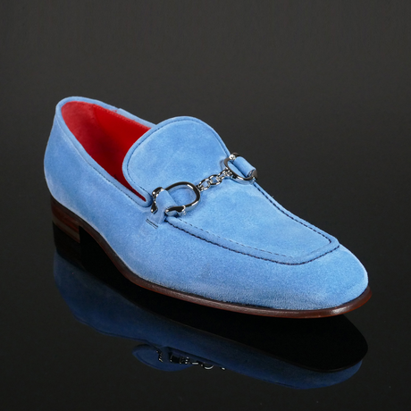 The 'Club Montepulciano' - Winter Sky Blue Handcuff Loafer