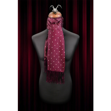 The Jewel - Wine/White Diamond Silk Wool backed scarf
